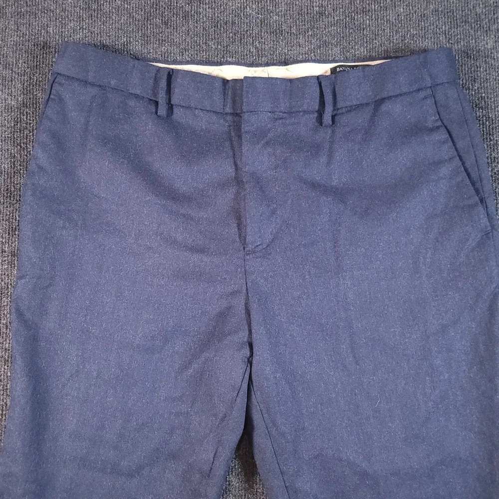 Banana Republic 35x30‎ Vitale Barberis Canonico Flannel 120s Navy Pants *Flaws*